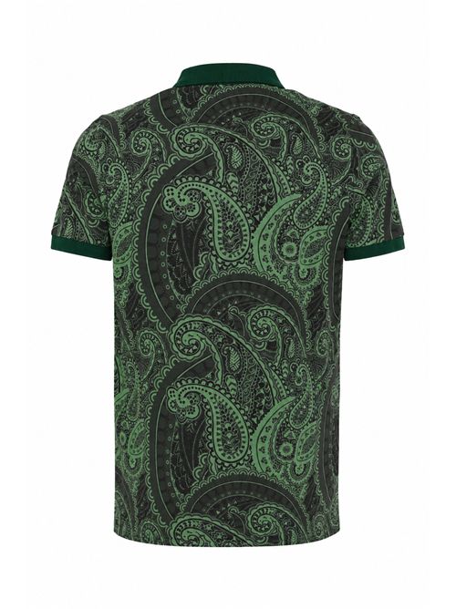 Polo Abarth in cotone stretch stampato Verde JOHNNY LAMBS | ABARTH860